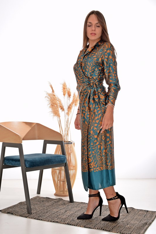 Γυναικείο Φόρεμα Midi Κρουαζέ Εμπριμέ 23500299