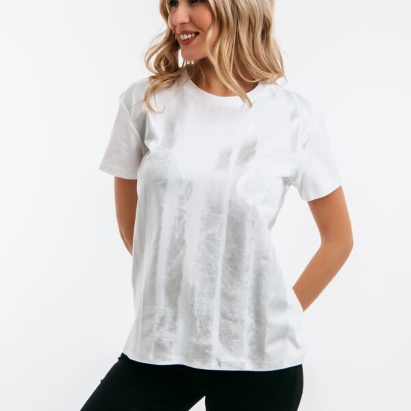 Γυναικείο T-Shirt με Foil Print 2400025