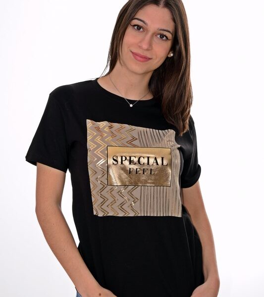 Γυναικείο T-Shirt με Foil Print 1006
